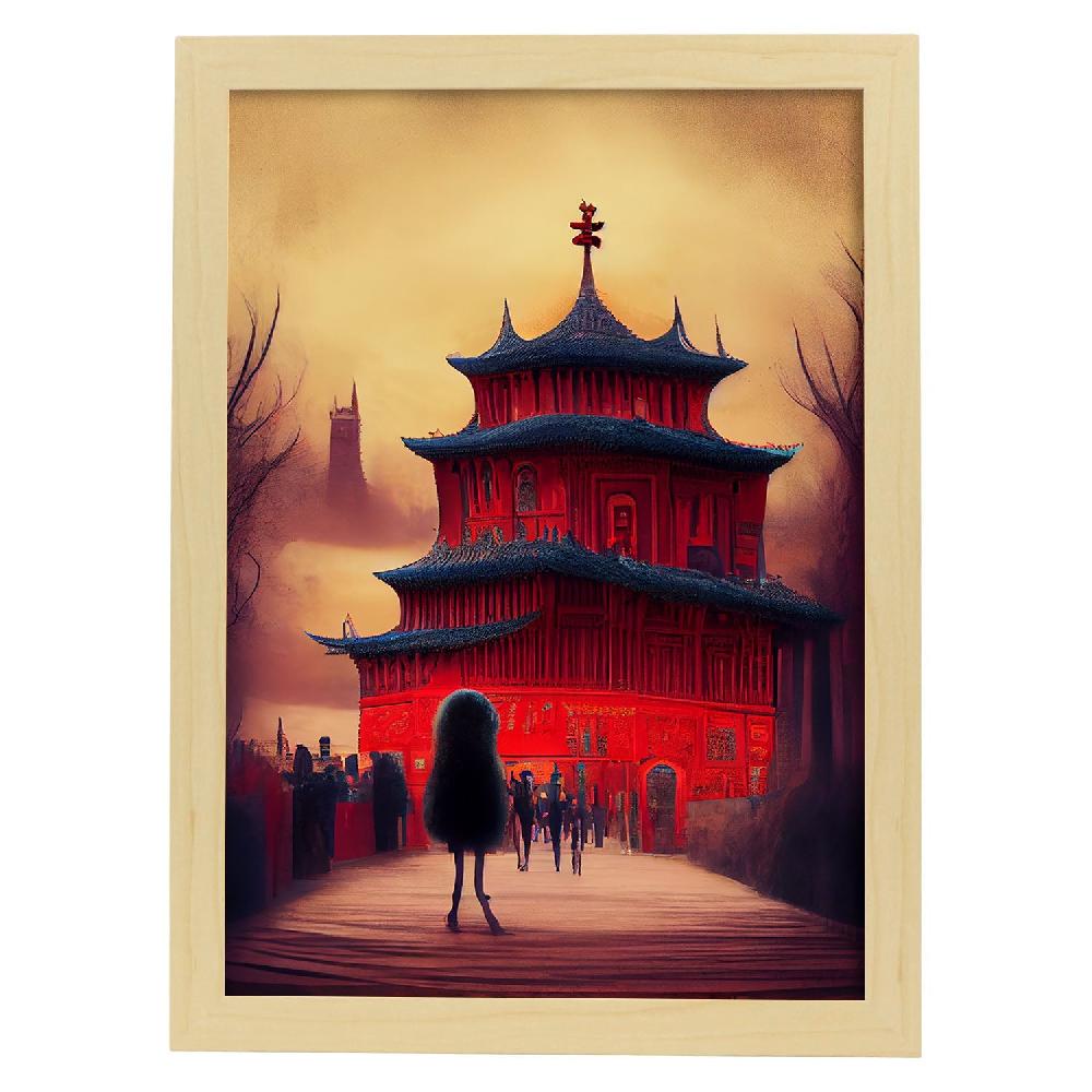 Nacnic Lámina Nacnic Ciudad Prohibida Estilo T. Burton En Arte Gótico Y Oscuro