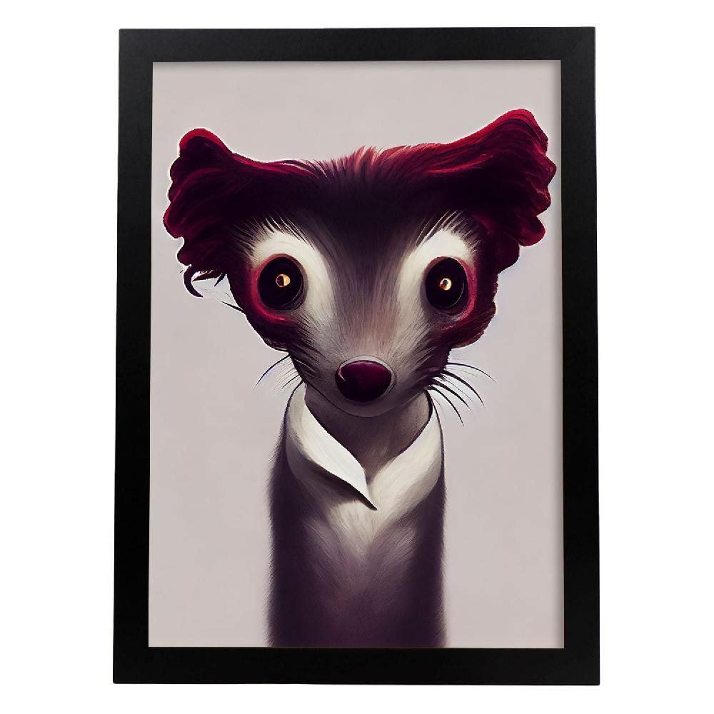 nacnic Lámina Nacnic Comadreja Tolerante estilo T. Burton en Arte Gótico y Oscuro