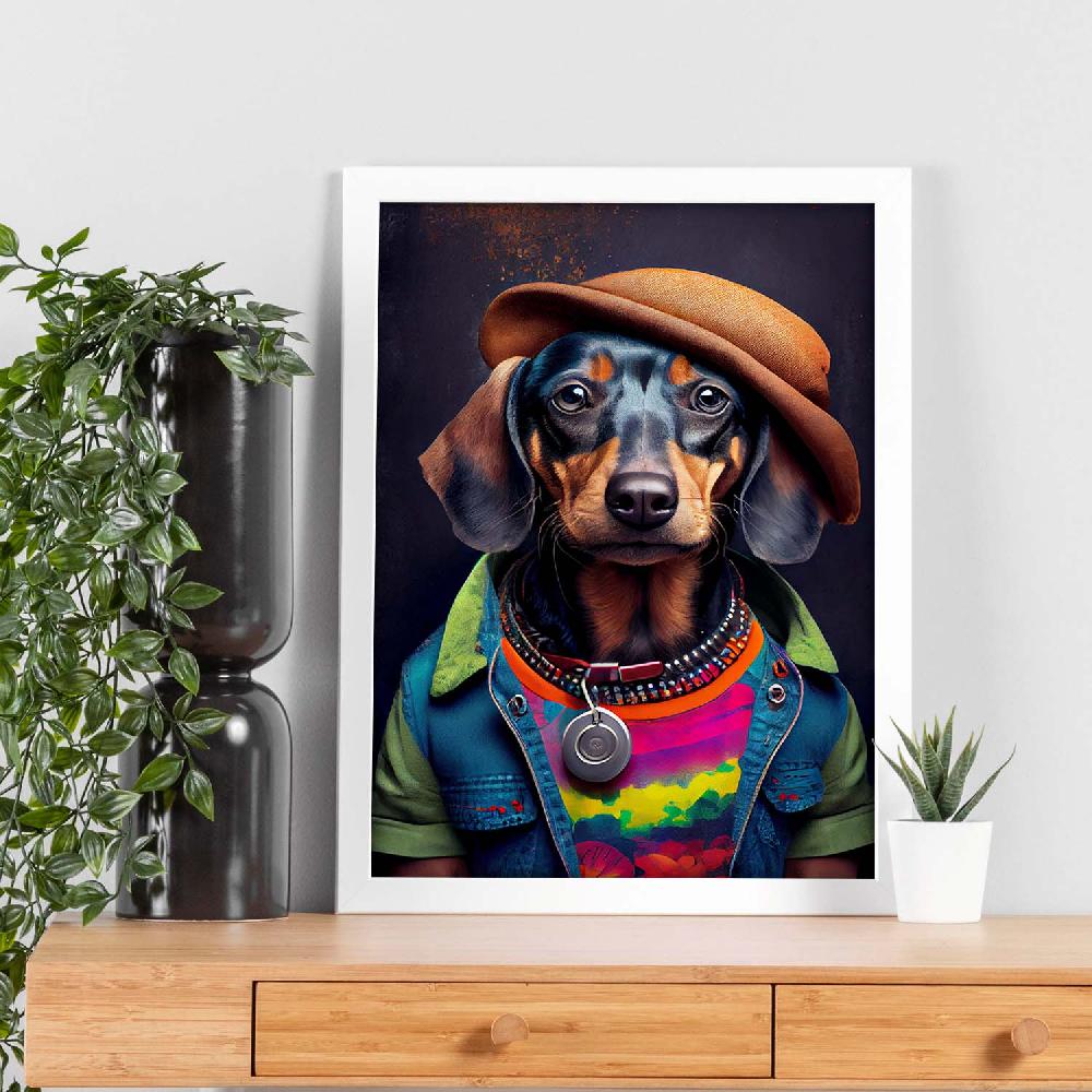 Nacnic Lámina Nacnic Dachshund Compasivo En Estilo Fotografía Colorida