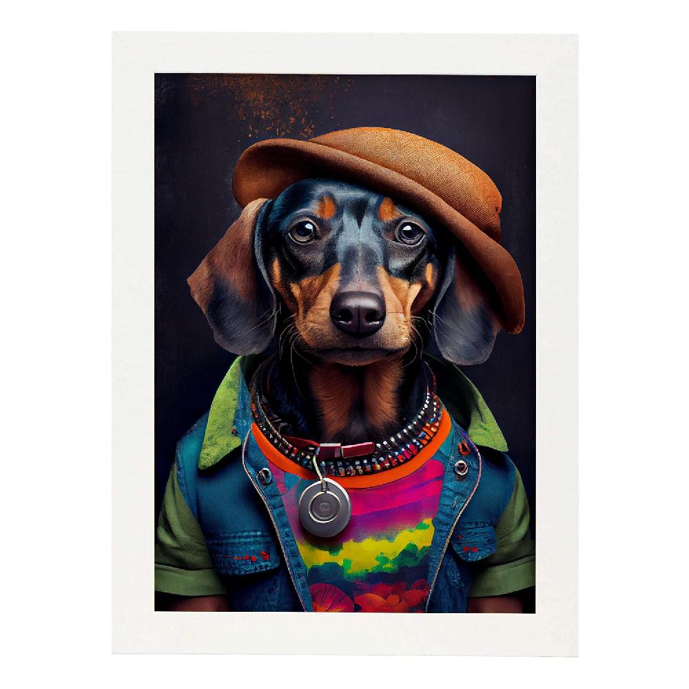 Nacnic Lámina Nacnic Dachshund Compasivo En Estilo Fotografía Colorida