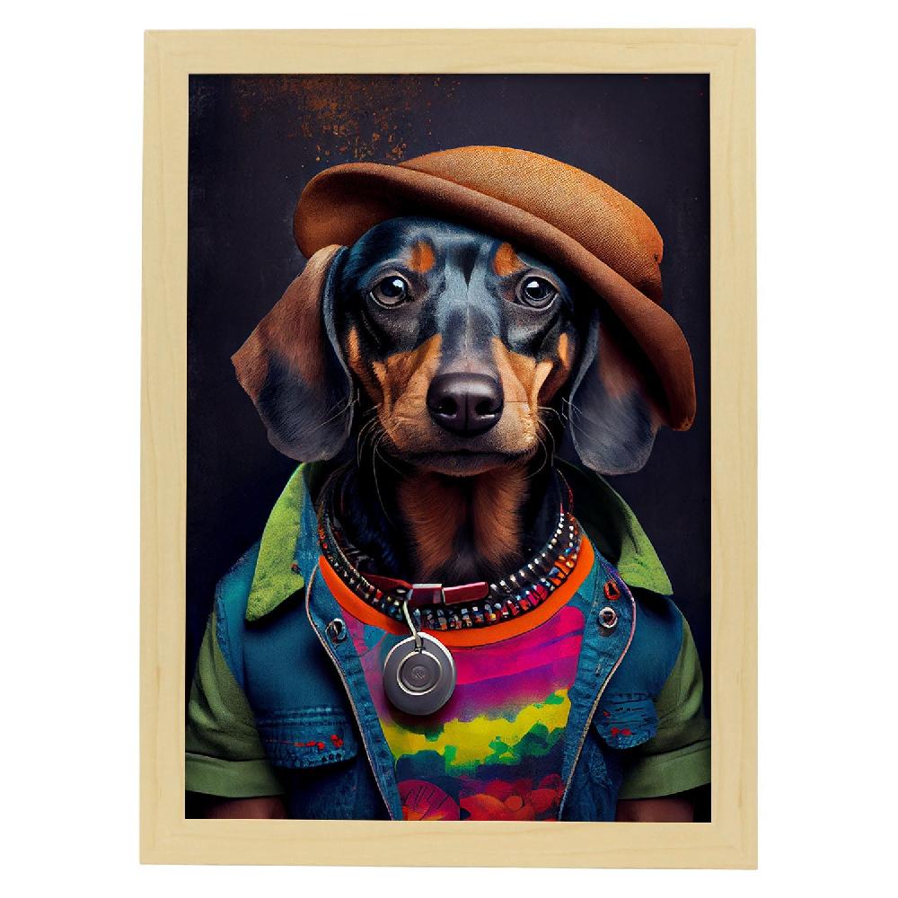 Nacnic Lámina Nacnic Dachshund Compasivo En Estilo Fotografía Colorida
