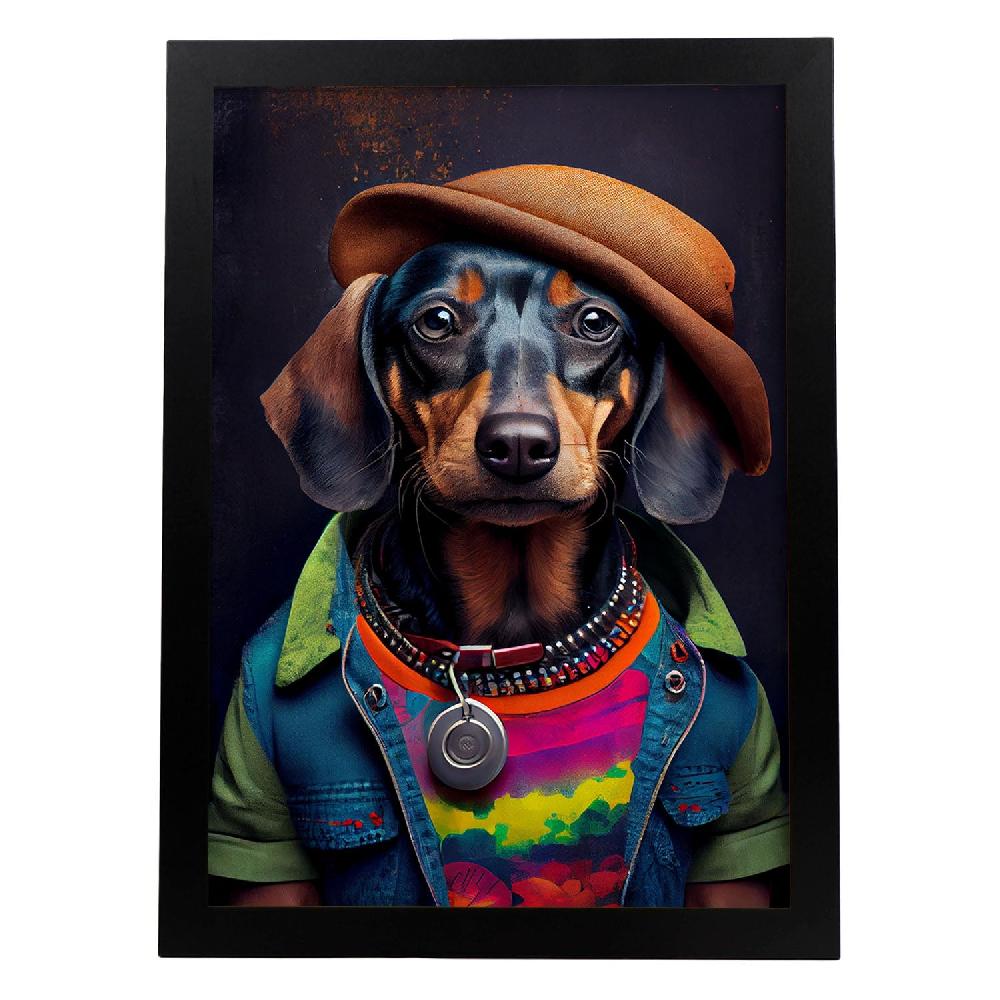 nacnic Lámina Nacnic Dachshund Compasivo en Estilo Fotografía Colorida