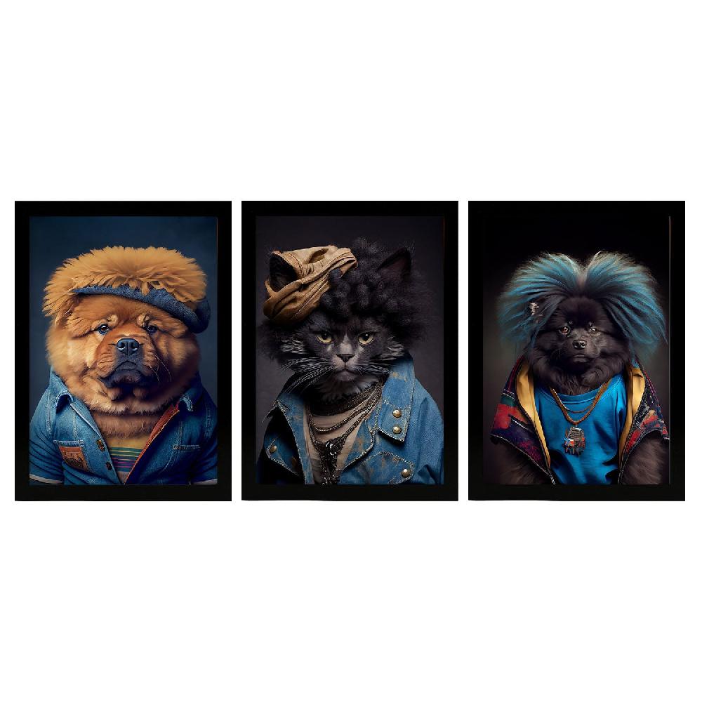 nacnic Lámina Nacnic de Animales Humanos Laperm Chow Chow Keeshond