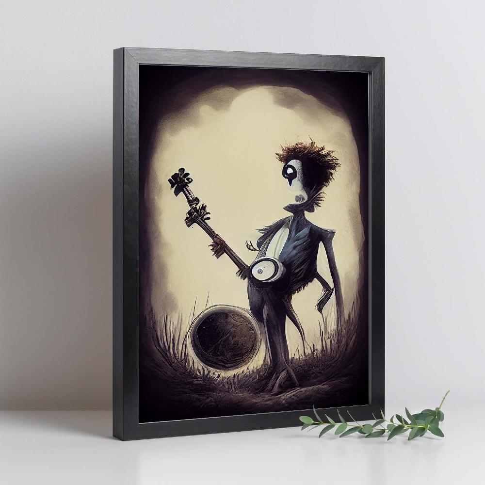 Nacnic Lámina Nacnic De Banjo Humano Al Estilo Gótico Y Oscuro