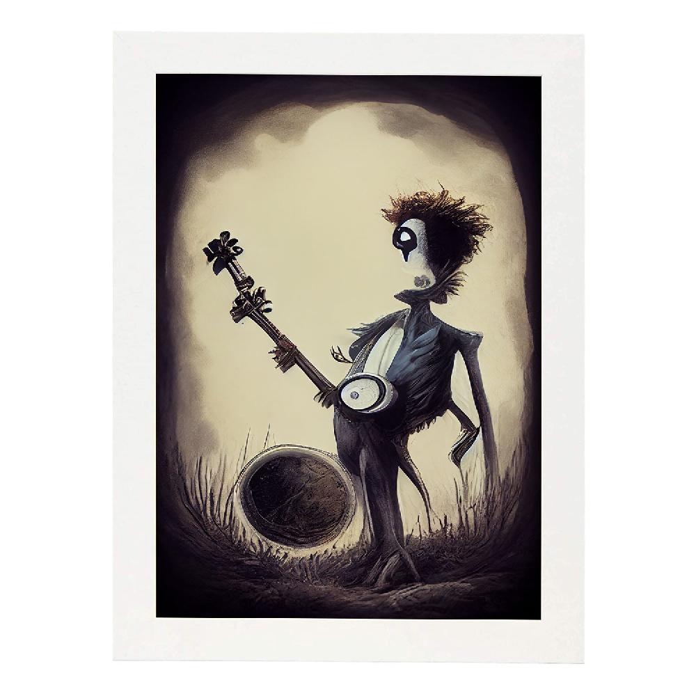 Nacnic Lámina Nacnic De Banjo Humano Al Estilo Gótico Y Oscuro