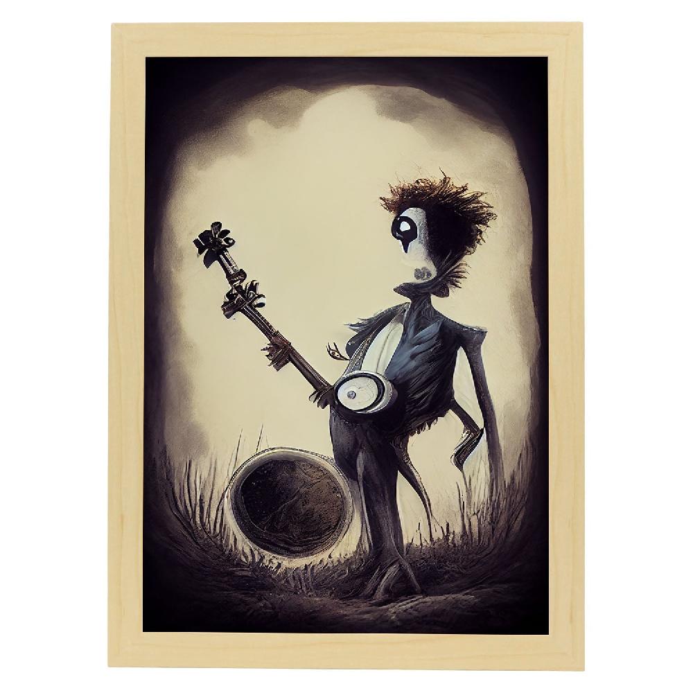 Nacnic Lámina Nacnic De Banjo Humano Al Estilo Gótico Y Oscuro