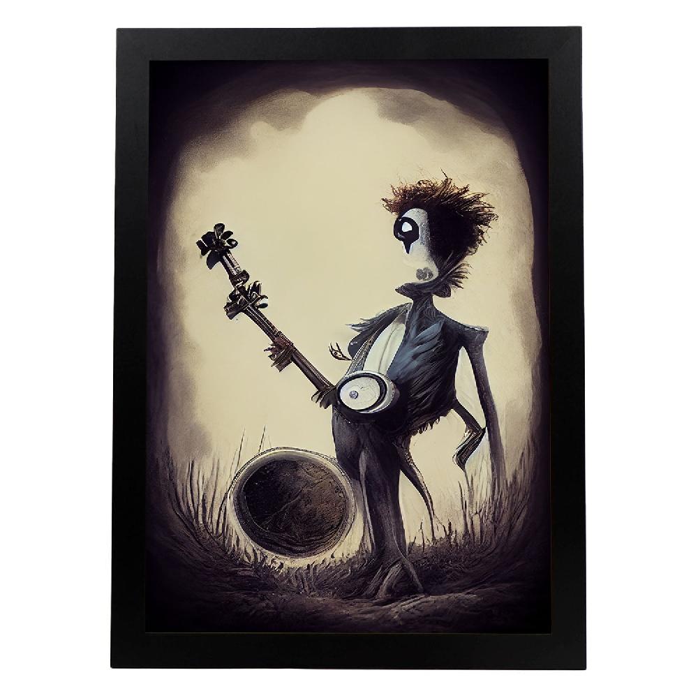 nacnic Lámina Nacnic de Banjo Humano al Estilo Gótico y Oscuro