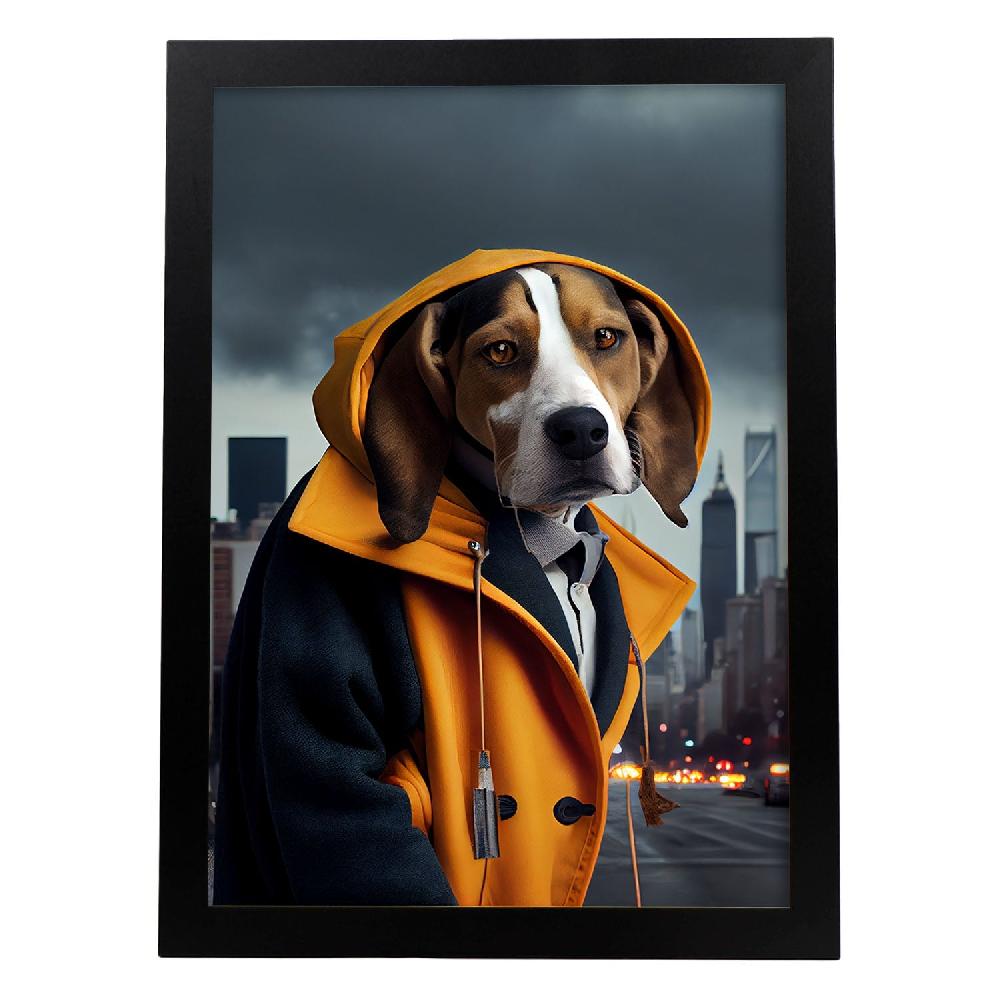 nacnic Lámina Nacnic de Beagle Compasivo en Estilo Fotografía Colorida con Ropa Humana