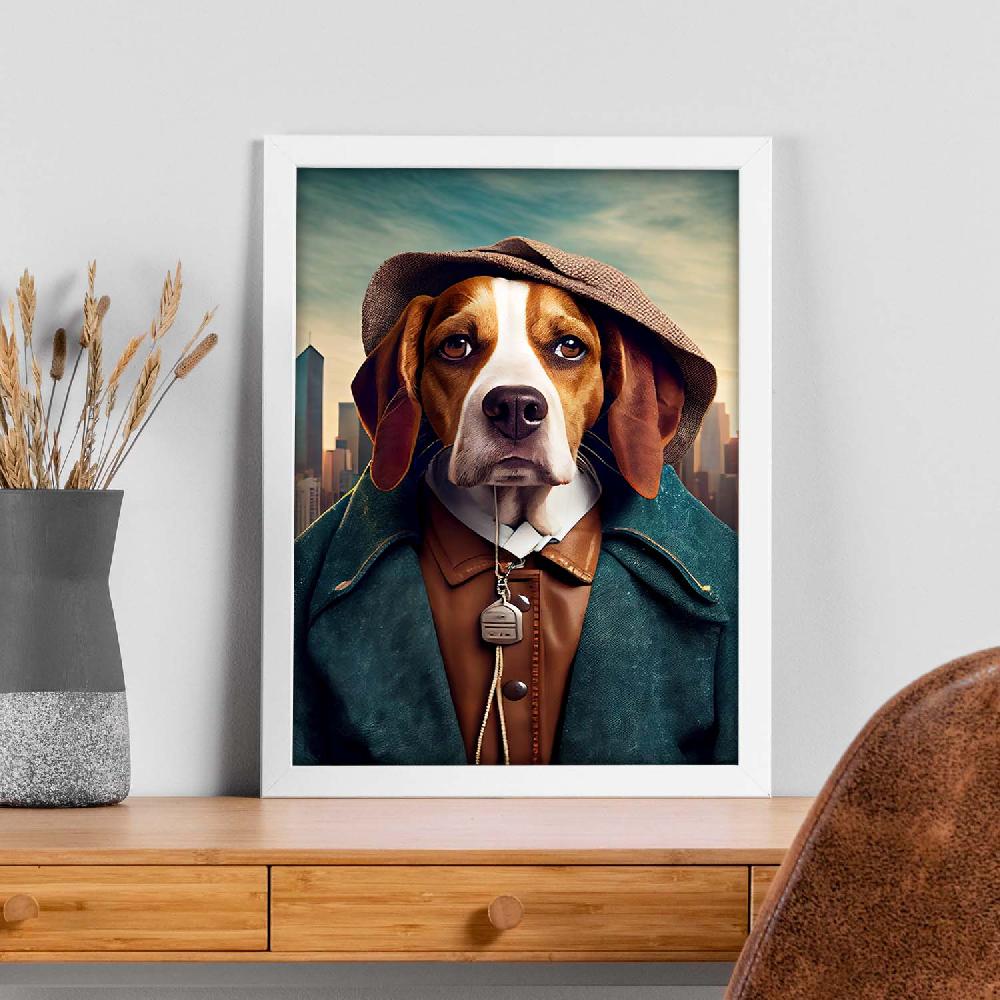 Nacnic Lámina Nacnic De Beagle Con Accesorios De Ropa Humana
