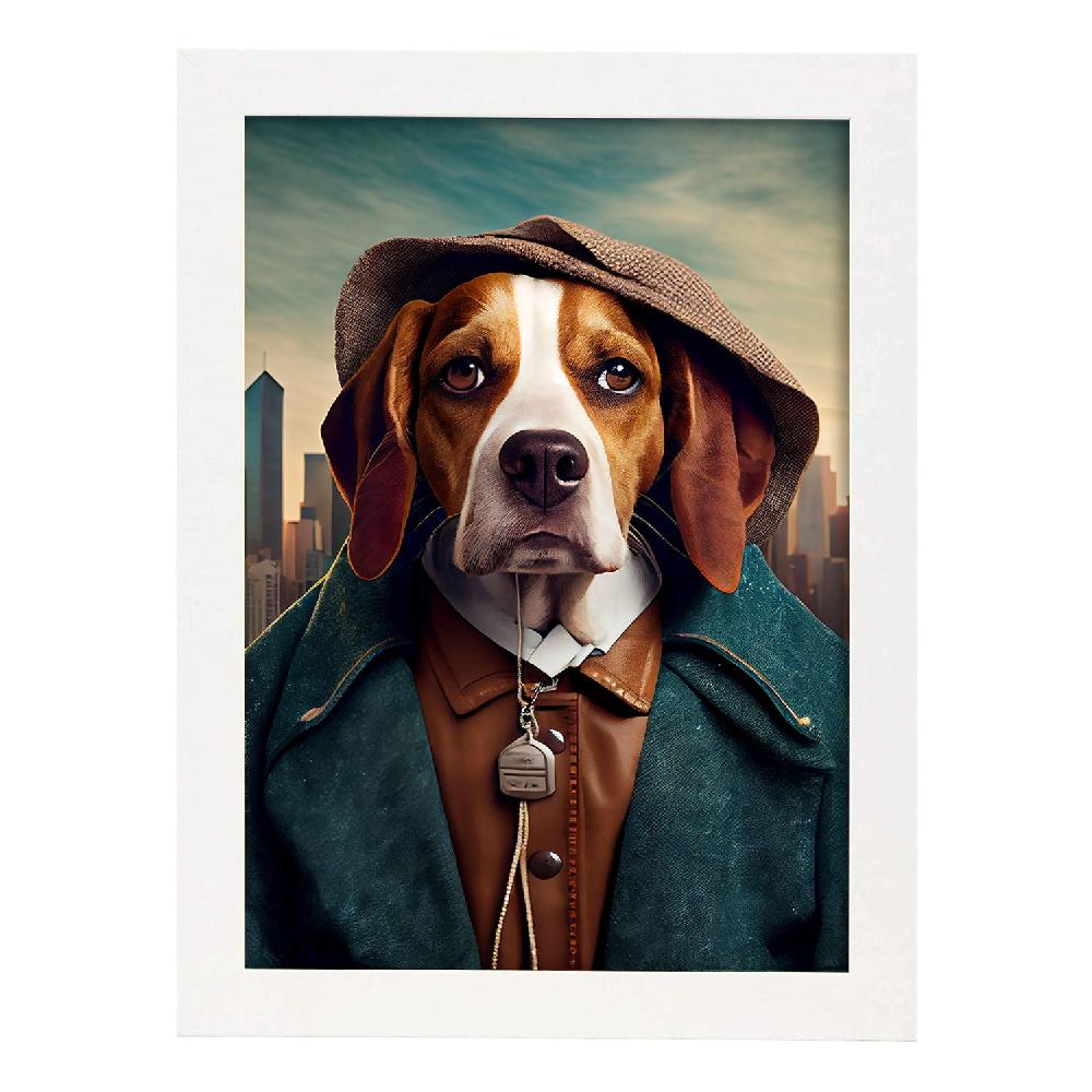 Nacnic Lámina Nacnic De Beagle Con Accesorios De Ropa Humana