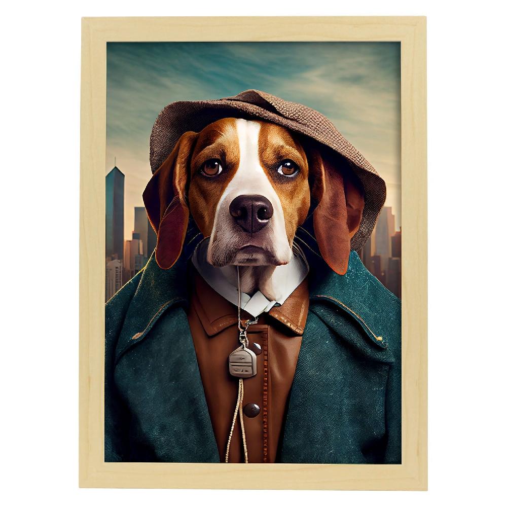 Nacnic Lámina Nacnic De Beagle Con Accesorios De Ropa Humana