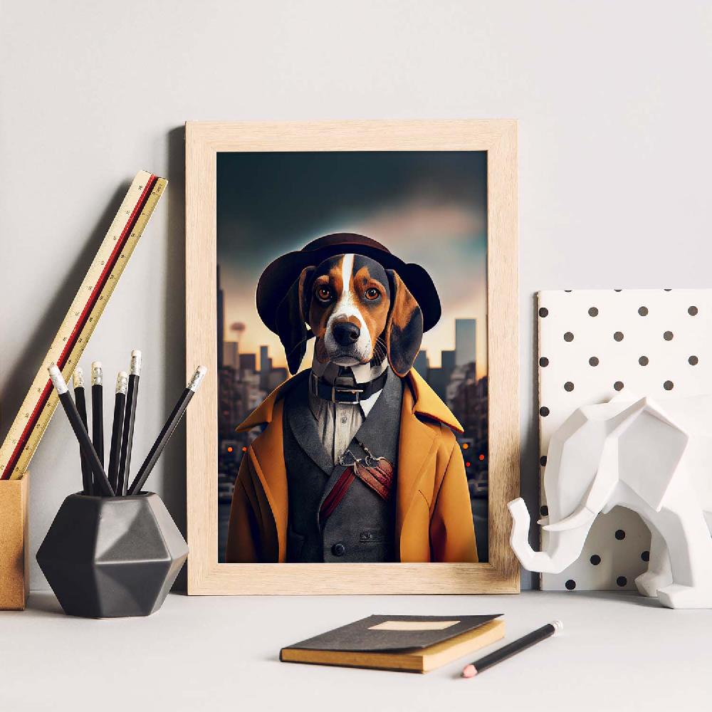 Nacnic Lámina Nacnic De Beagle Con Ropa En Estilo Fotografía Colorida