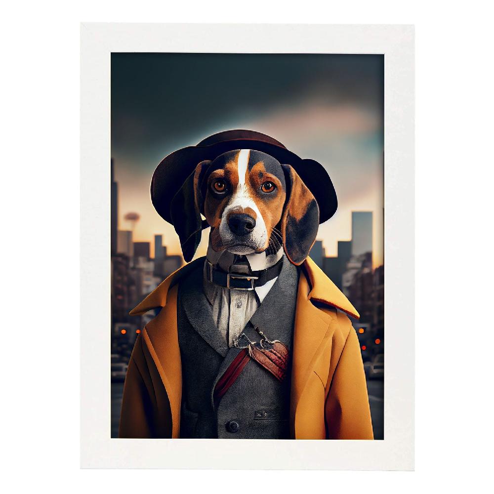 Nacnic Lámina Nacnic De Beagle Con Ropa En Estilo Fotografía Colorida