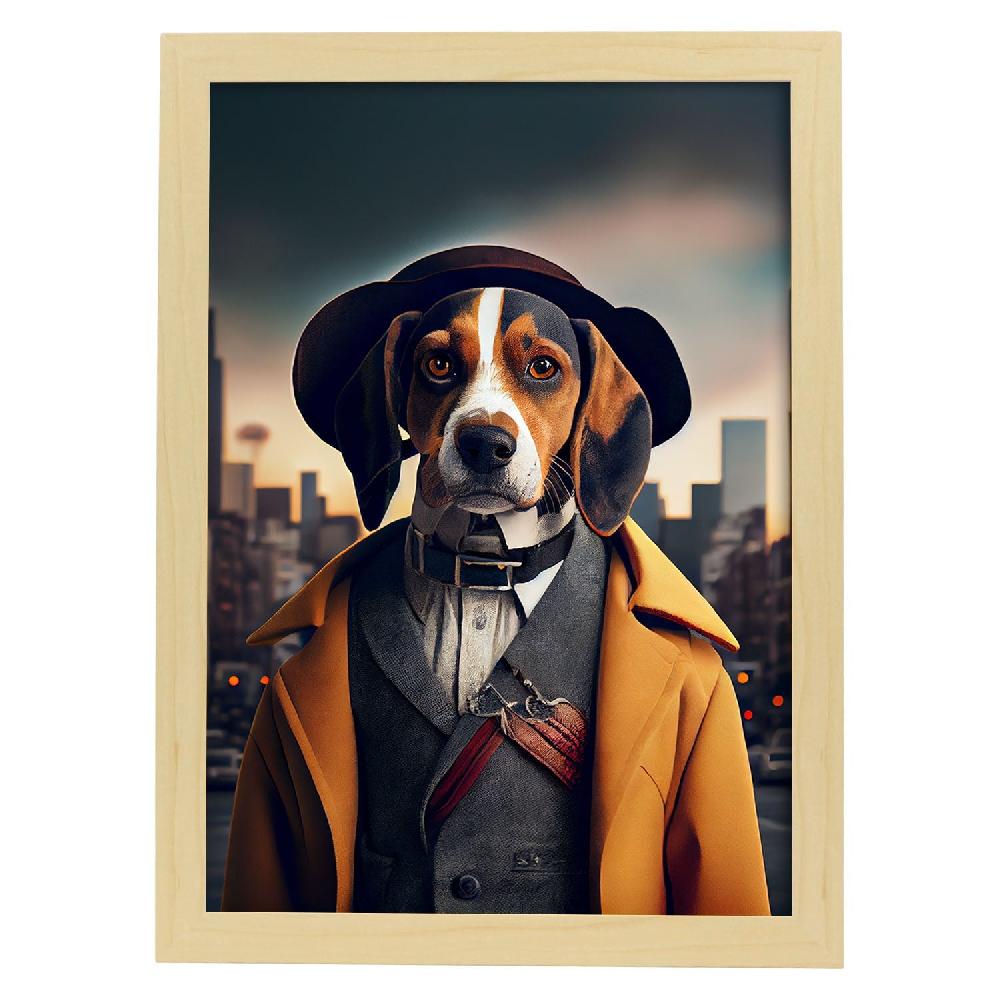 Nacnic Lámina Nacnic De Beagle Con Ropa En Estilo Fotografía Colorida