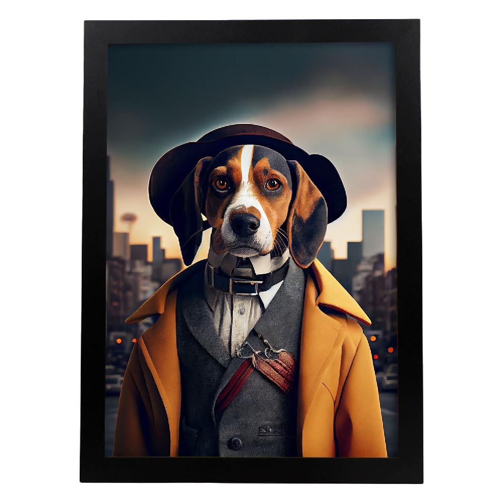 nacnic Lámina Nacnic de Beagle con Ropa en Estilo Fotografía Colorida