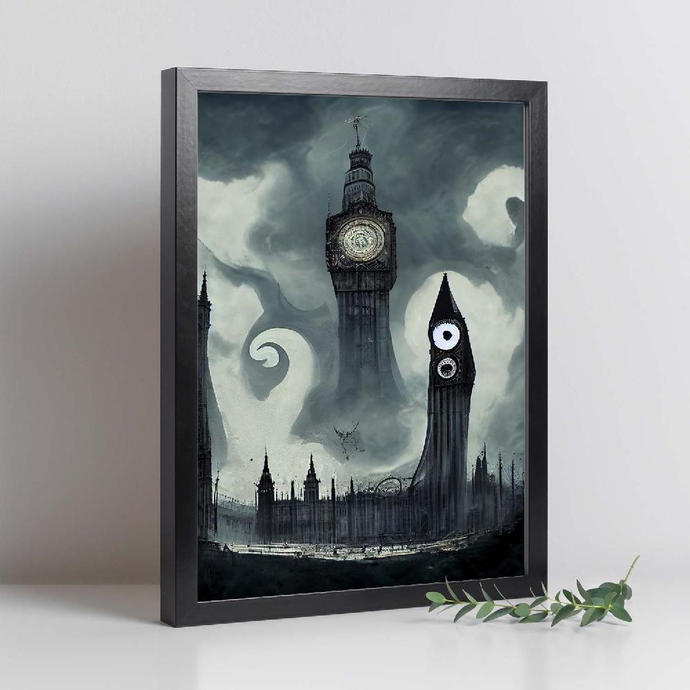 Nacnic Lámina Nacnic De Big Ben Inglaterra Al Estilo T. Burton