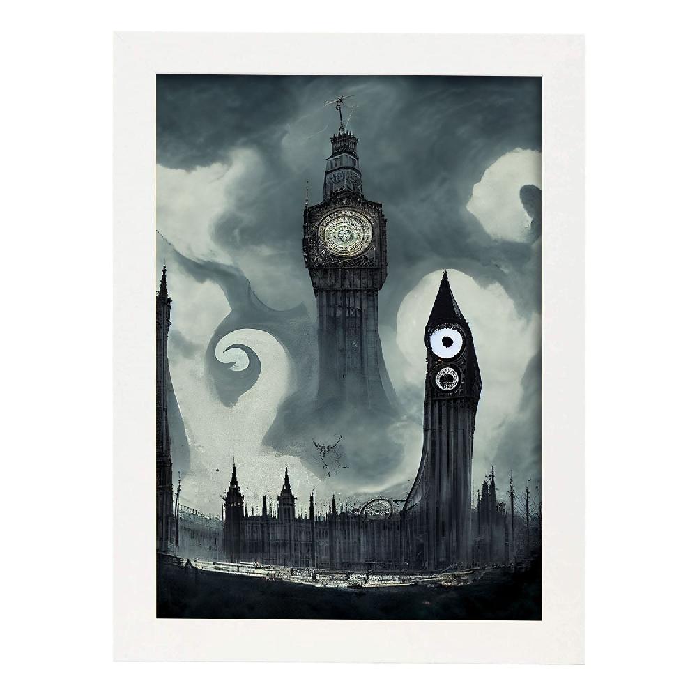 Nacnic Lámina Nacnic De Big Ben Inglaterra Al Estilo T. Burton