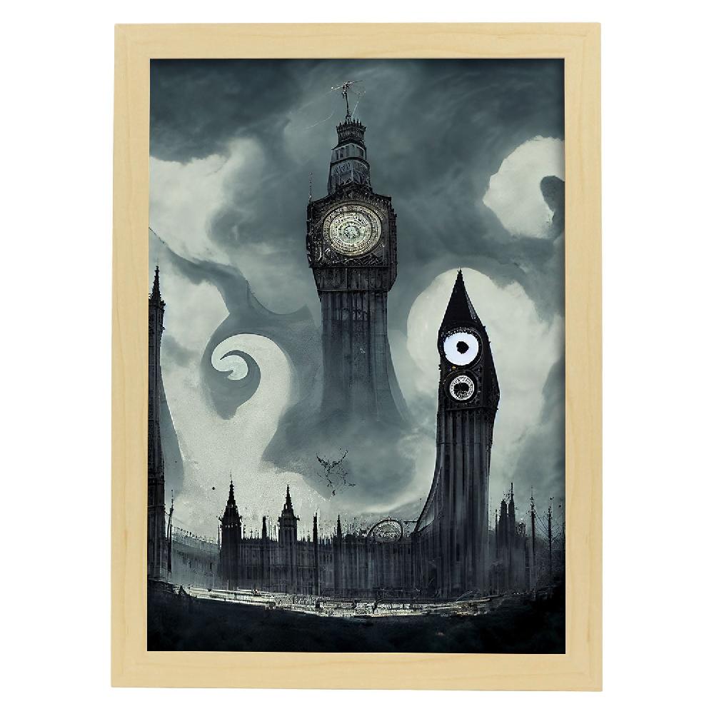 Nacnic Lámina Nacnic De Big Ben Inglaterra Al Estilo T. Burton