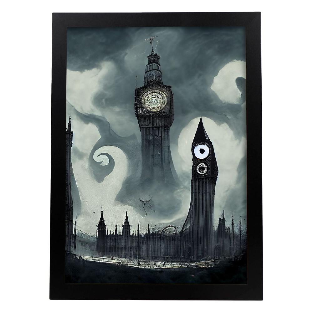 nacnic Lámina Nacnic de Big Ben Inglaterra al estilo T. Burton