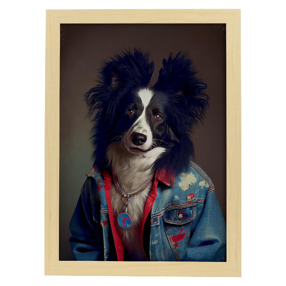 Nacnic Lámina Nacnic De Border Collie Con Vestido Humano