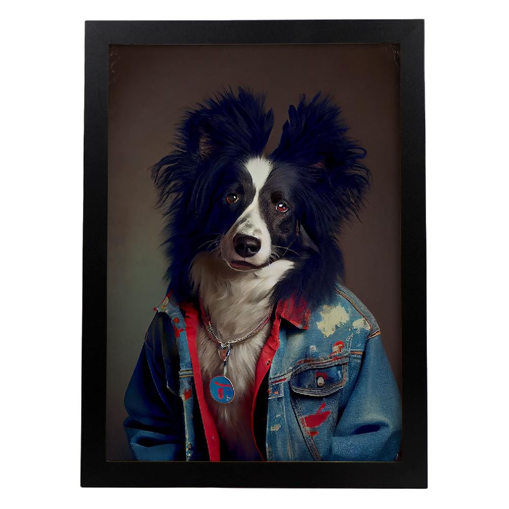 nacnic Lámina Nacnic de Border Collie con Vestido Humano
