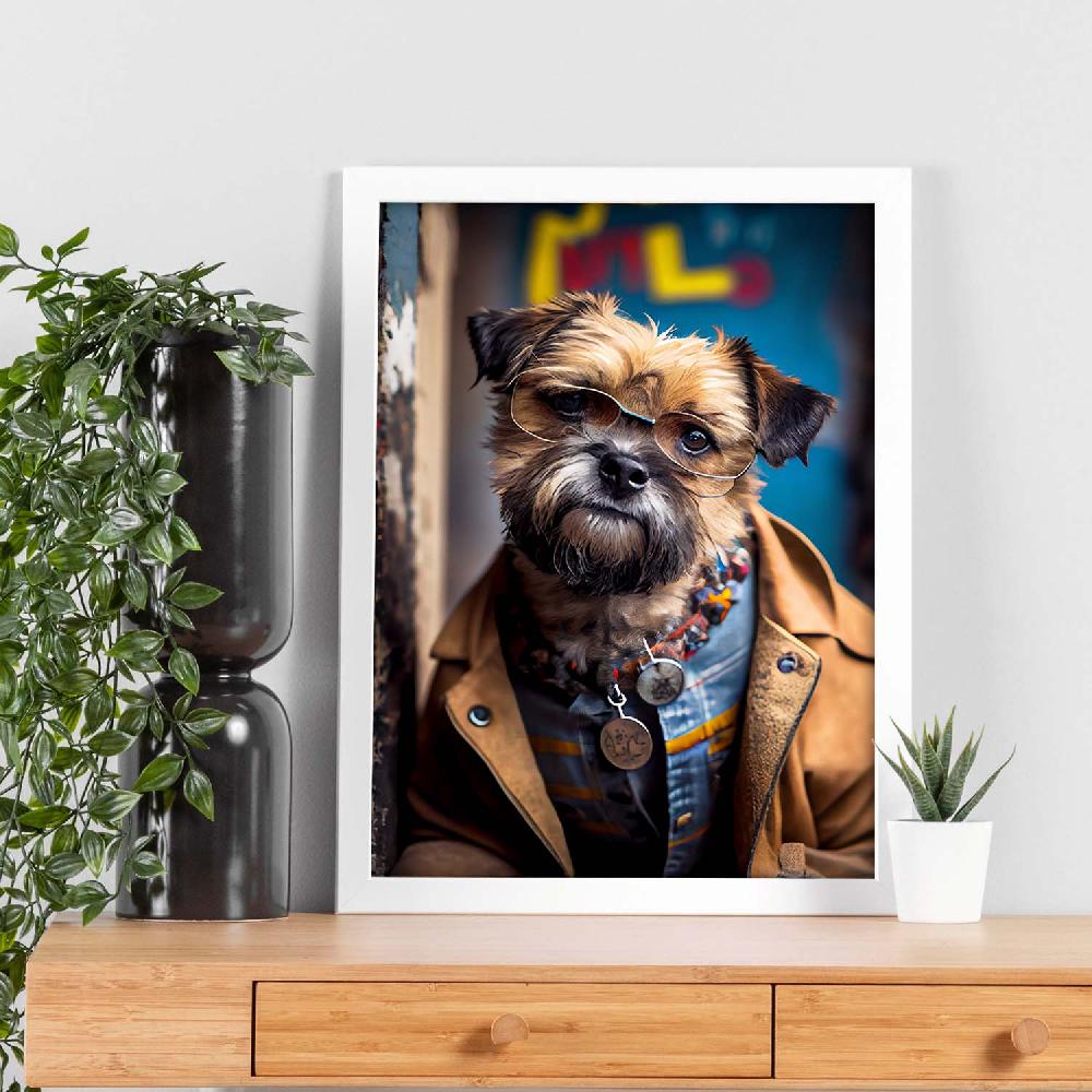 Nacnic Lámina Nacnic De Border Terrier Amable En Estilo Fotografía A Todo Color