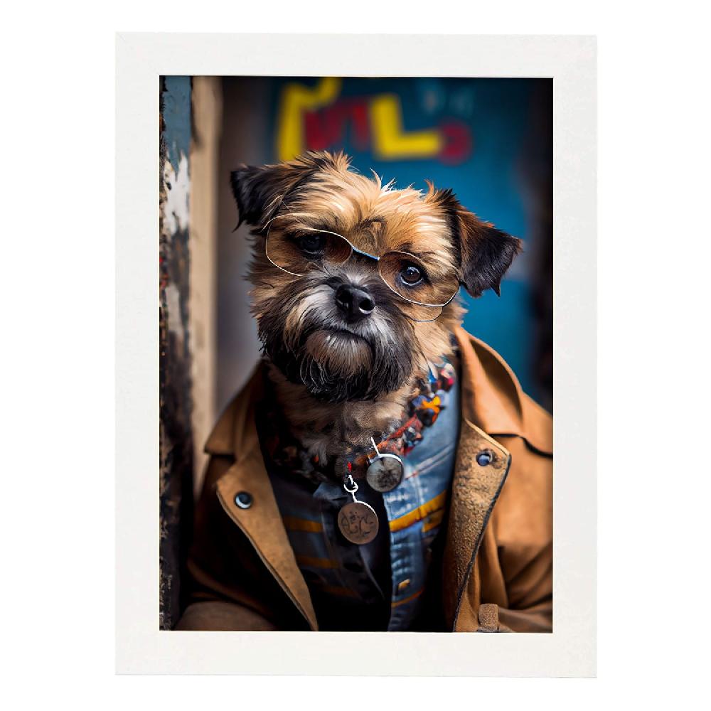 Nacnic Lámina Nacnic De Border Terrier Amable En Estilo Fotografía A Todo Color