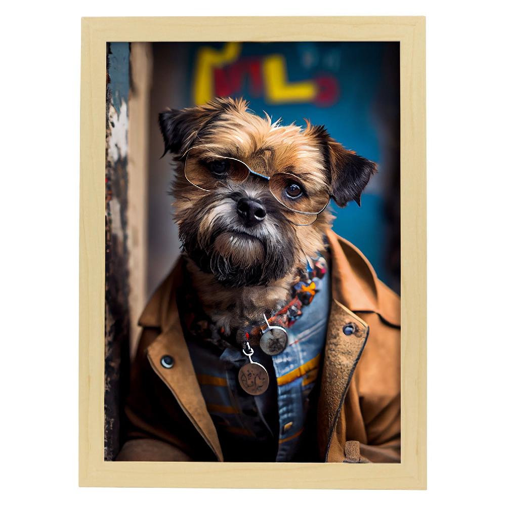 Nacnic Lámina Nacnic De Border Terrier Amable En Estilo Fotografía A Todo Color