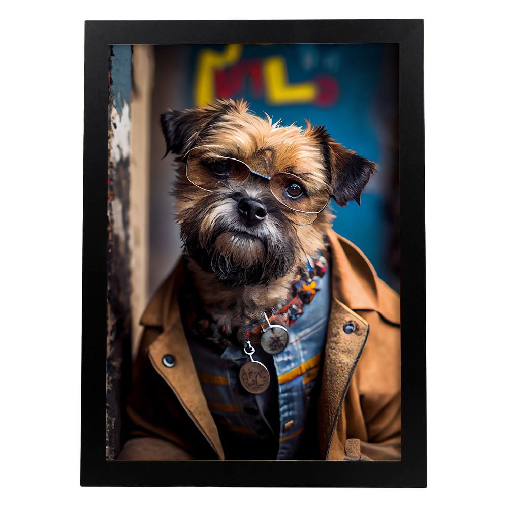 nacnic Lámina Nacnic de Border Terrier Amable en Estilo Fotografía a Todo Color