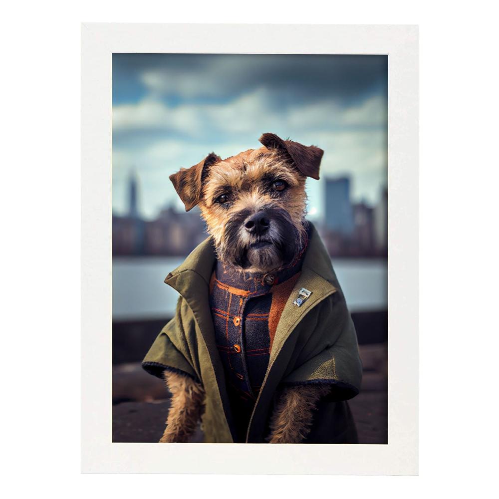 Nacnic Lámina Nacnic De Border Terrier Confiado En Estilo Fotografía A Color