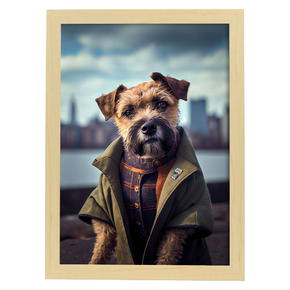 Nacnic Lámina Nacnic De Border Terrier Confiado En Estilo Fotografía A Color