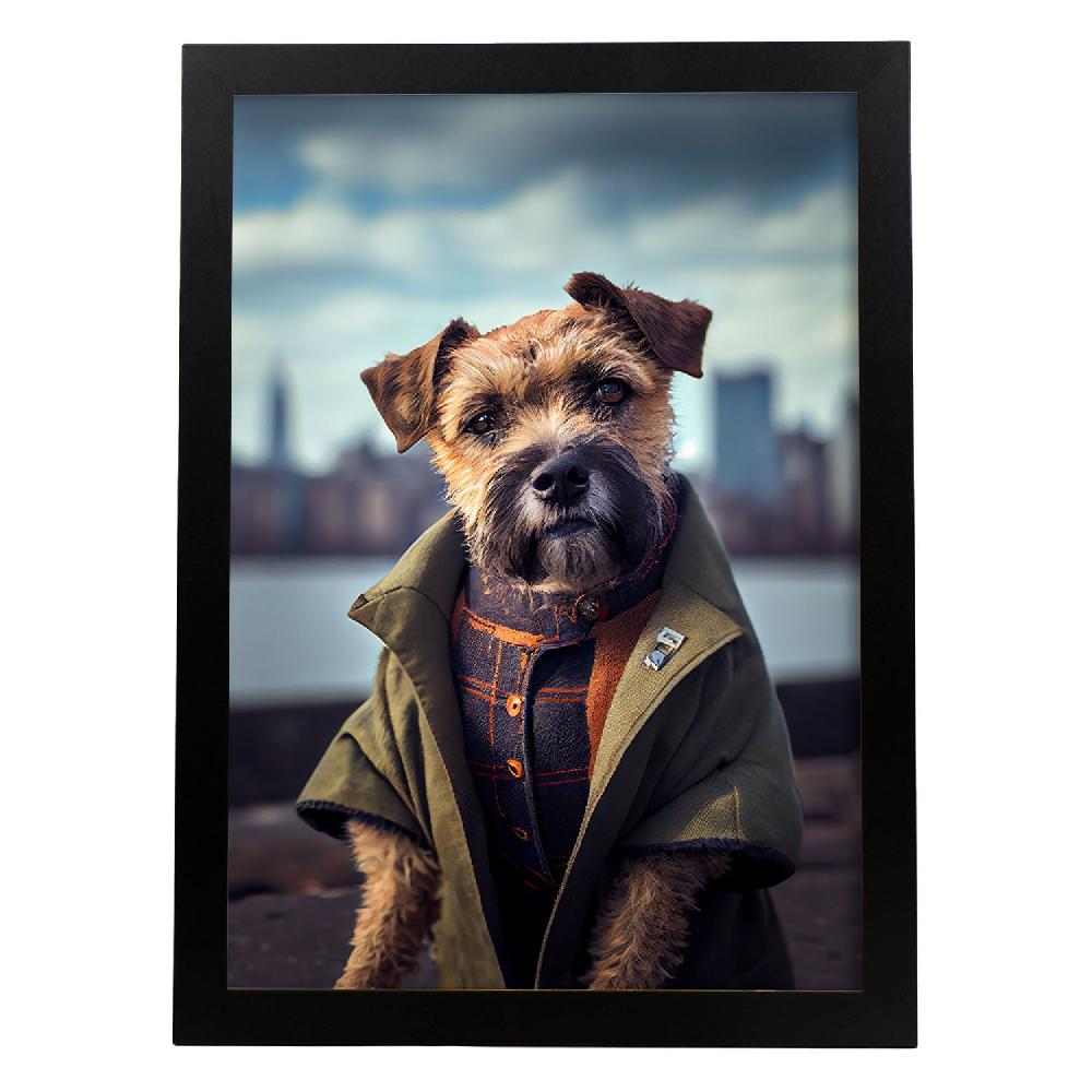 nacnic Lámina Nacnic de Border Terrier Confiado en Estilo Fotografía a Color
