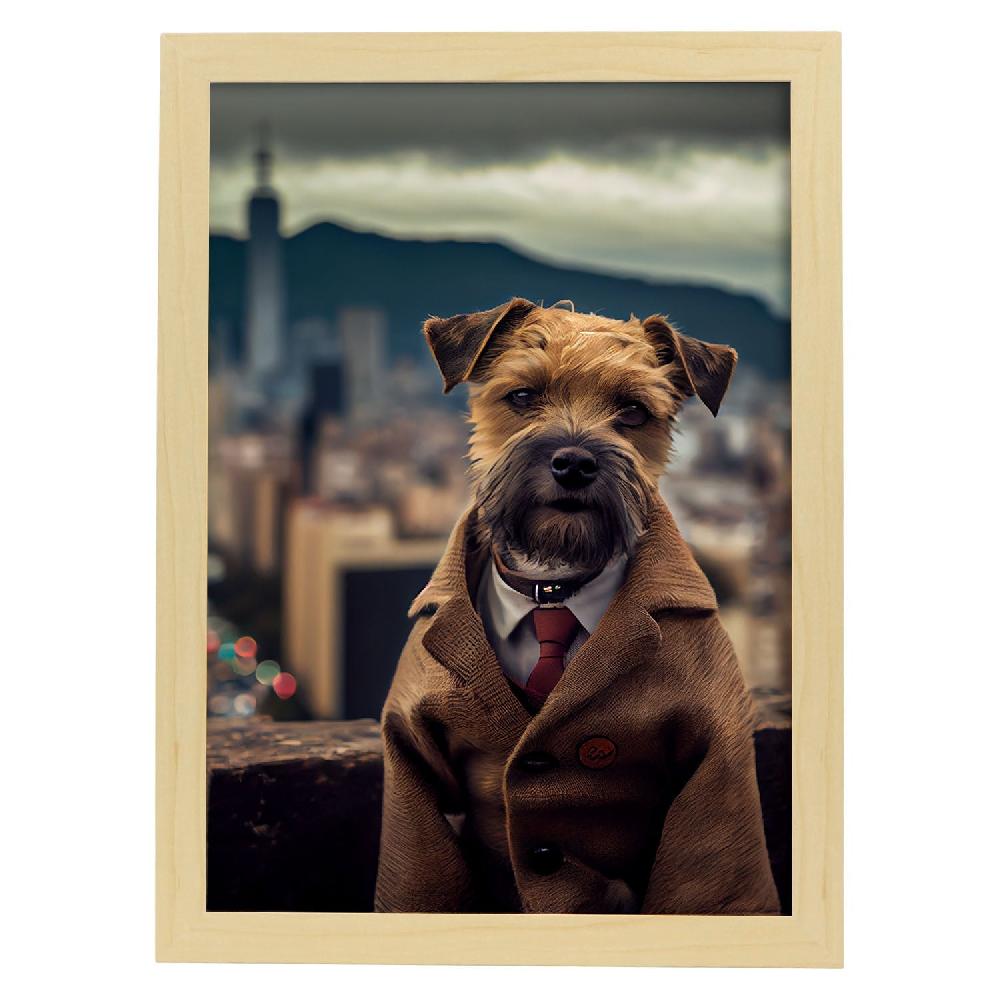 Nacnic Lámina Nacnic De Border Terrier Tolerante En Estilo Fotografía Colorida