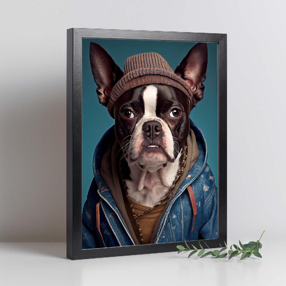 Nacnic Lámina Nacnic De Boston Terrier Vestido En Estilo Humano