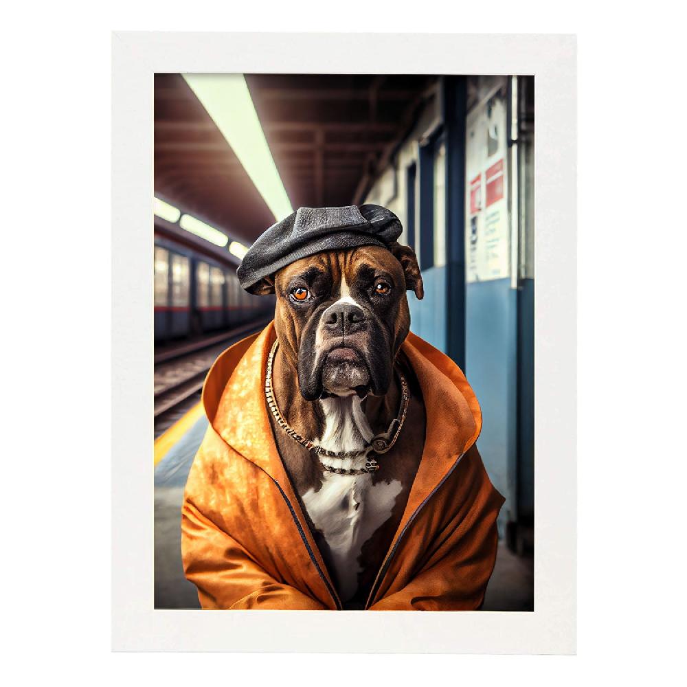 Nacnic Lámina Nacnic De Boxer Tranquilo Con Ropa Humana En Fotografía A Color