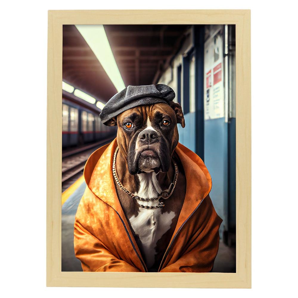 Nacnic Lámina Nacnic De Boxer Tranquilo Con Ropa Humana En Fotografía A Color