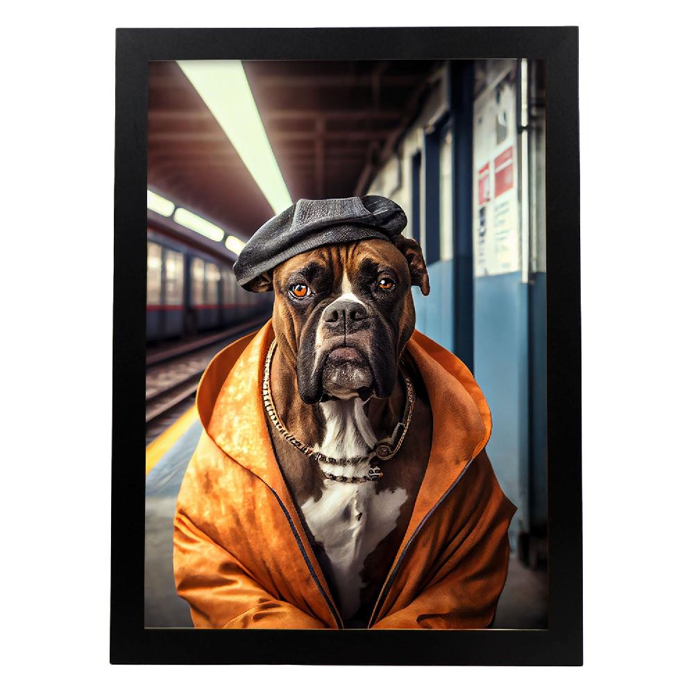 nacnic Lámina Nacnic de Boxer Tranquilo con Ropa Humana en Fotografía a Color