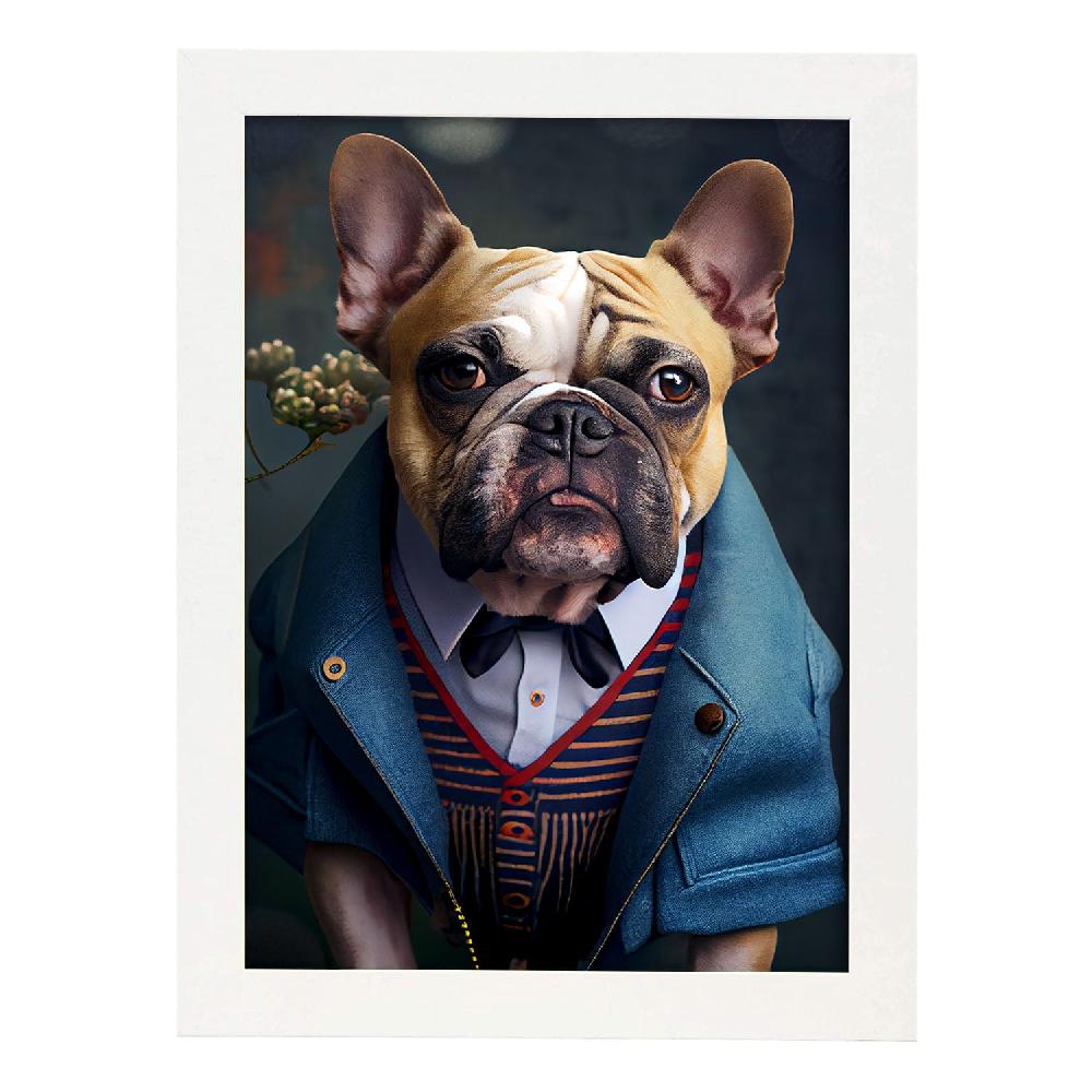 Nacnic Lámina Nacnic De Bulldog Amable En Estilo Fotografía Colorida