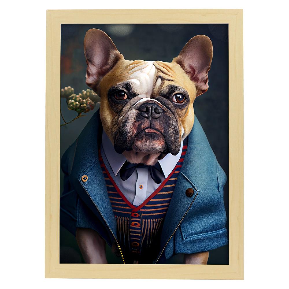 Nacnic Lámina Nacnic De Bulldog Amable En Estilo Fotografía Colorida