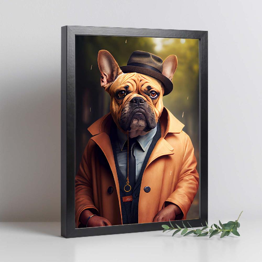 Nacnic Lámina Nacnic De Bulldog Elegante En Estilo Fotografía A Color