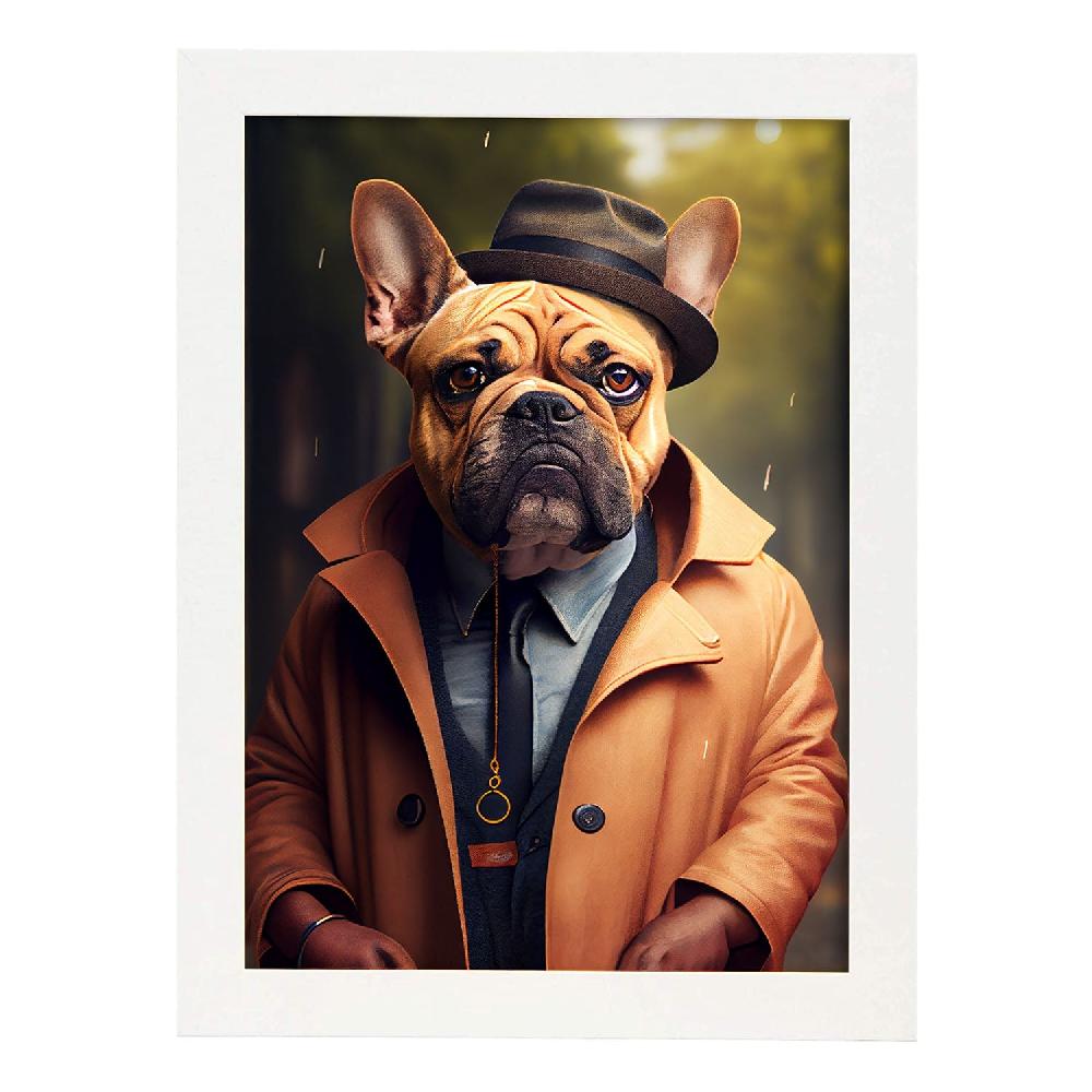 Nacnic Lámina Nacnic De Bulldog Elegante En Estilo Fotografía A Color