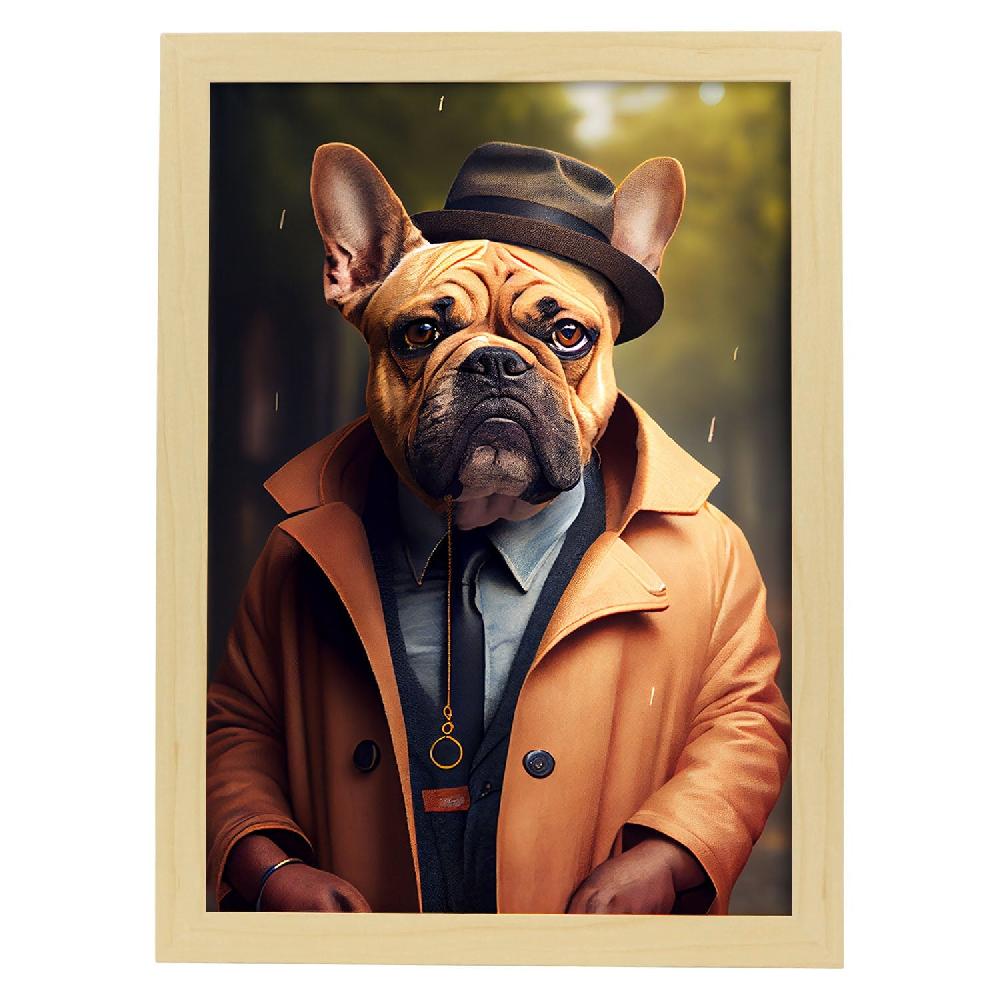 Nacnic Lámina Nacnic De Bulldog Elegante En Estilo Fotografía A Color