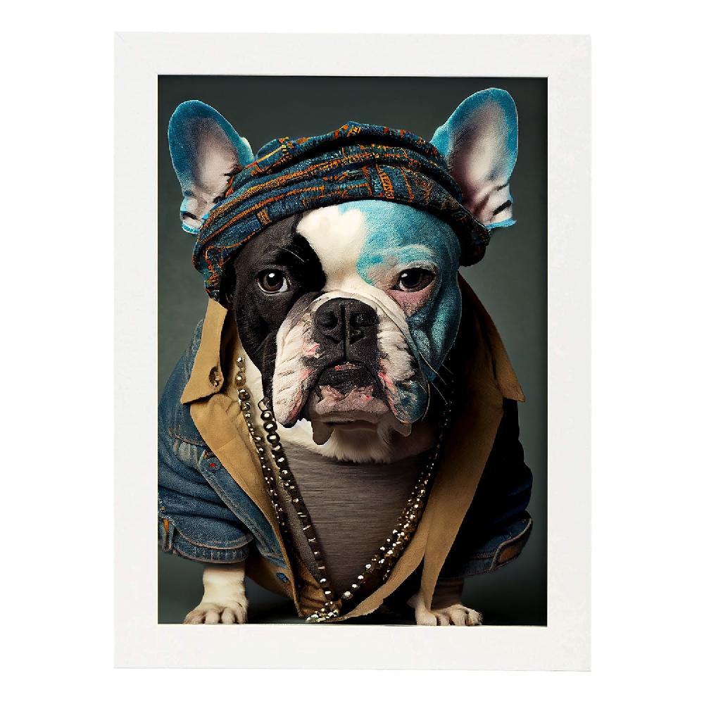 Nacnic Lámina Nacnic De Bulldog Vestido En Ropa Humana