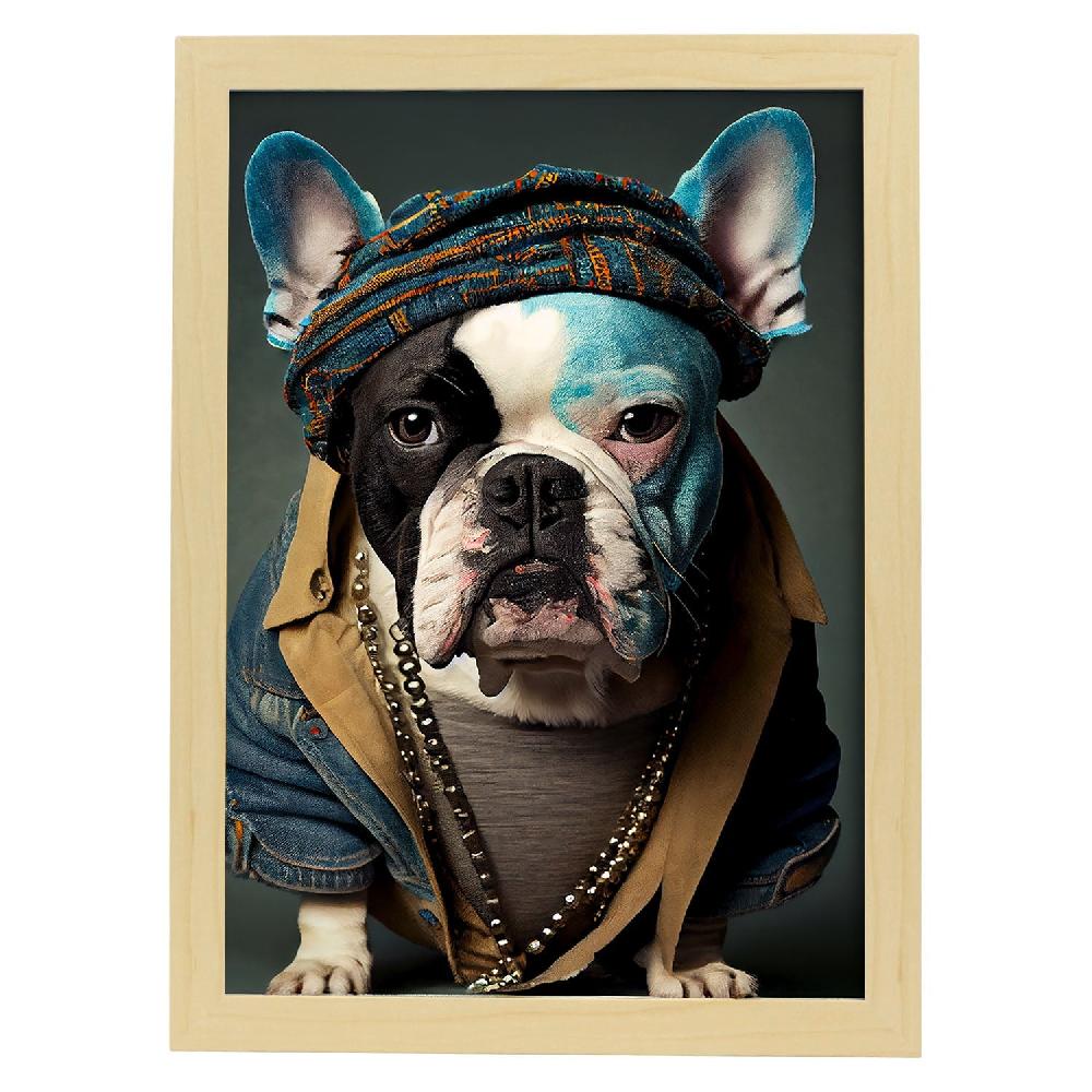 Nacnic Lámina Nacnic De Bulldog Vestido En Ropa Humana
