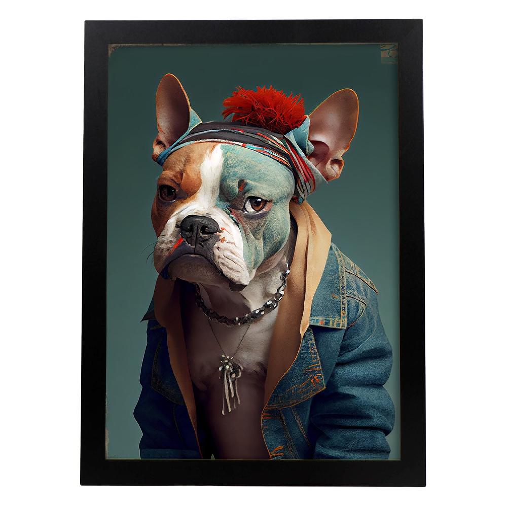 nacnic Lámina Nacnic de Bulldog Vestido para Sala de Estar
