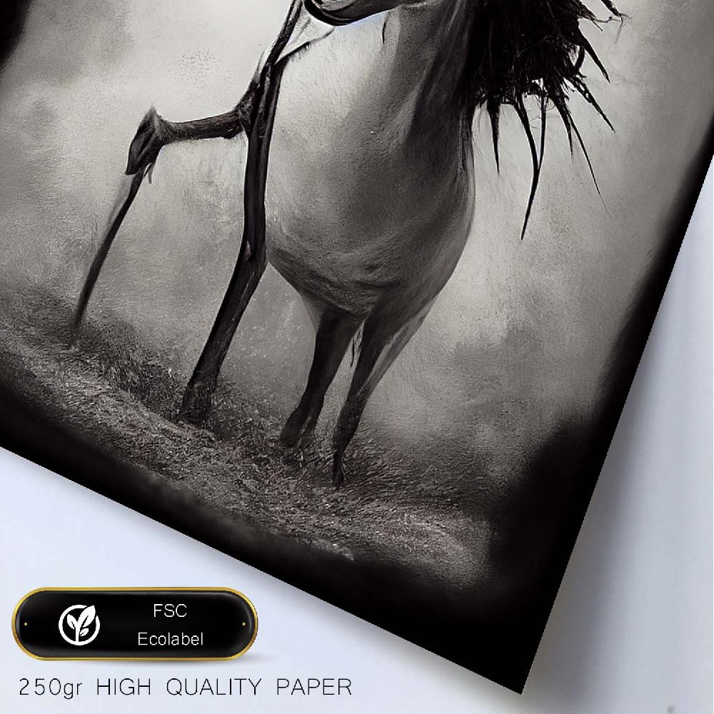 Nacnic Lámina Nacnic De Caballo Cooperativo Estilo T. Burton En Arte Gótico Oscuro