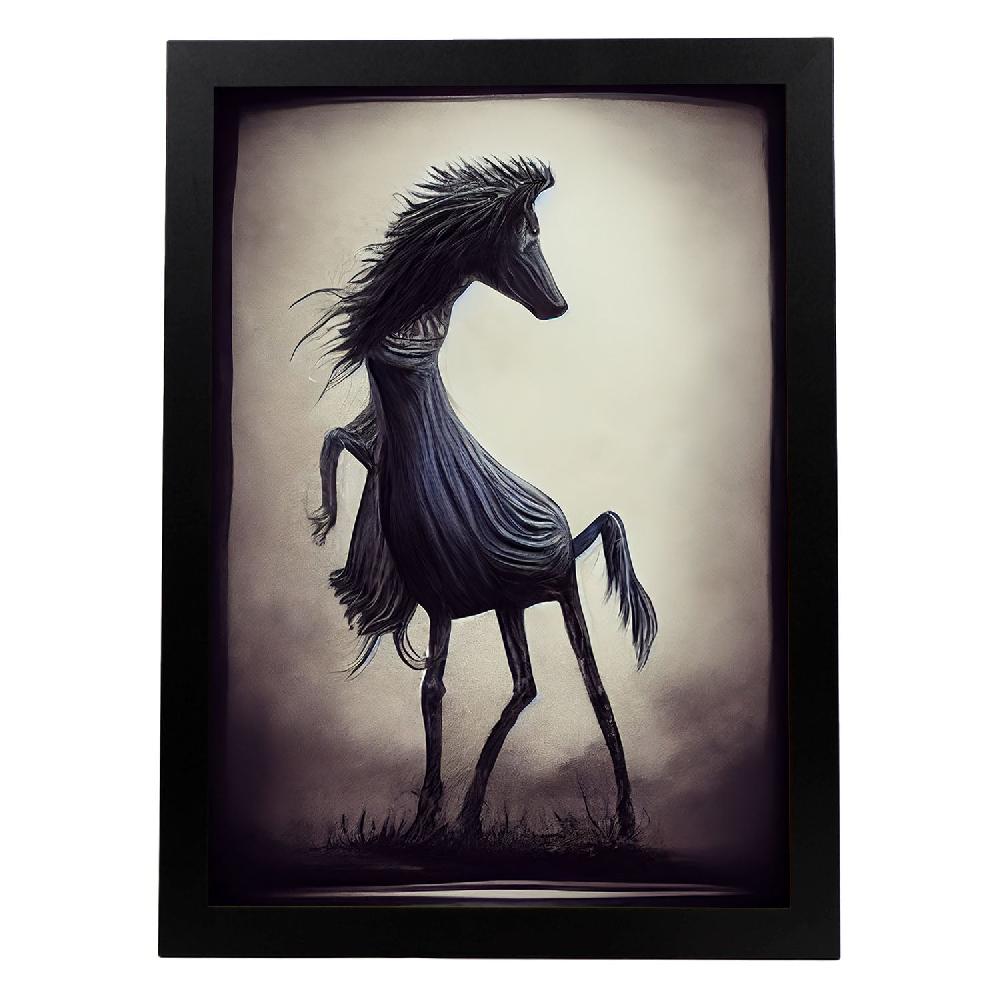 nacnic Lámina Nacnic de Caballo Energético estilo T. Burton en Arte Gótico
