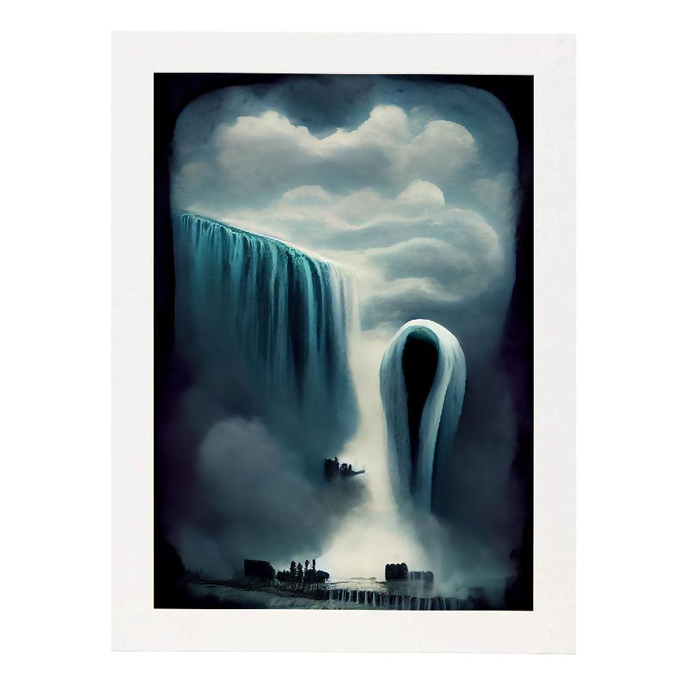 Nacnic Lámina Nacnic De Cataratas Niagara Al Estilo T. Burton Para Decoración De Interiores