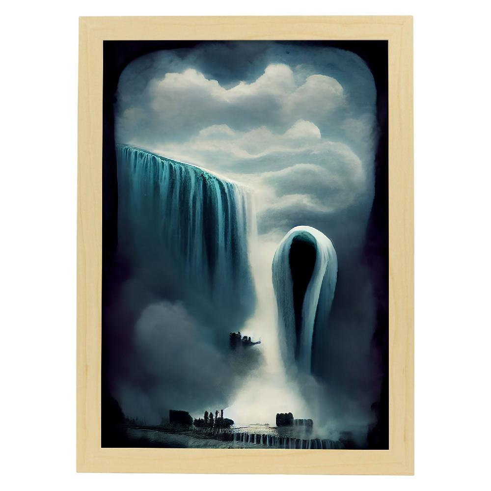 Nacnic Lámina Nacnic De Cataratas Niagara Al Estilo T. Burton Para Decoración De Interiores
