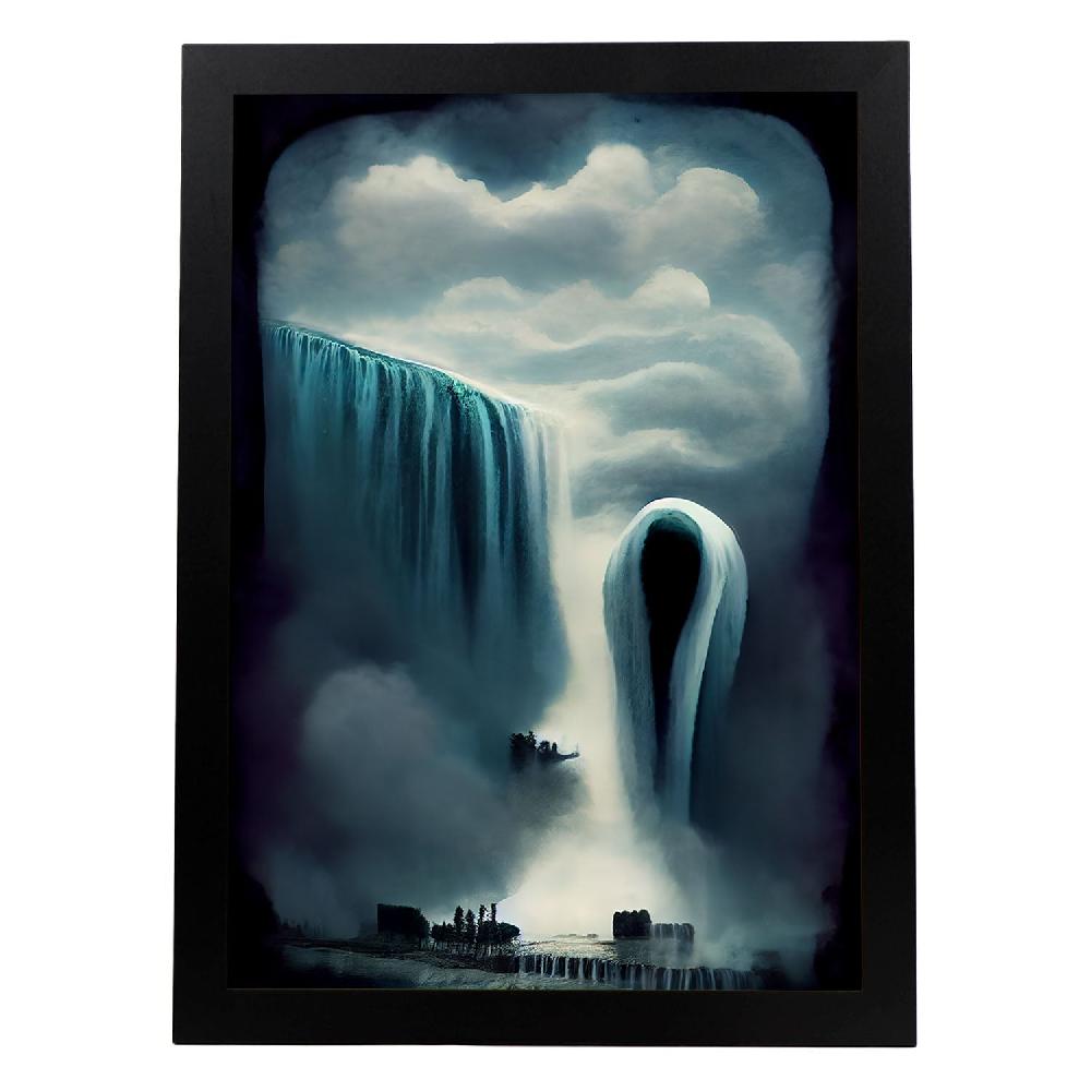 nacnic Lámina Nacnic de Cataratas Niagara al estilo T. Burton para Decoración de Interiores